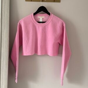 Project Social T Pink Long Sleeve Crop Top